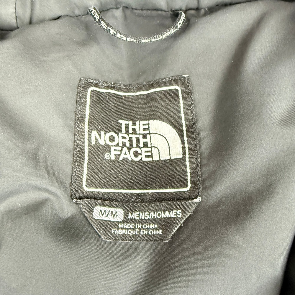 The North Face HyVent Bomber Jacket Mens Medium Black Goose Down Hooded Puffer - Picture 2 of 15